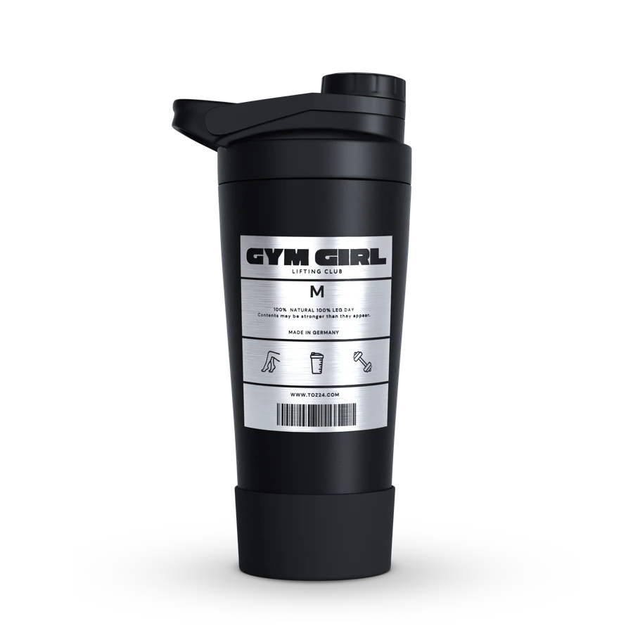 Edelstahl Shaker mit Gravur Gym Girl Label