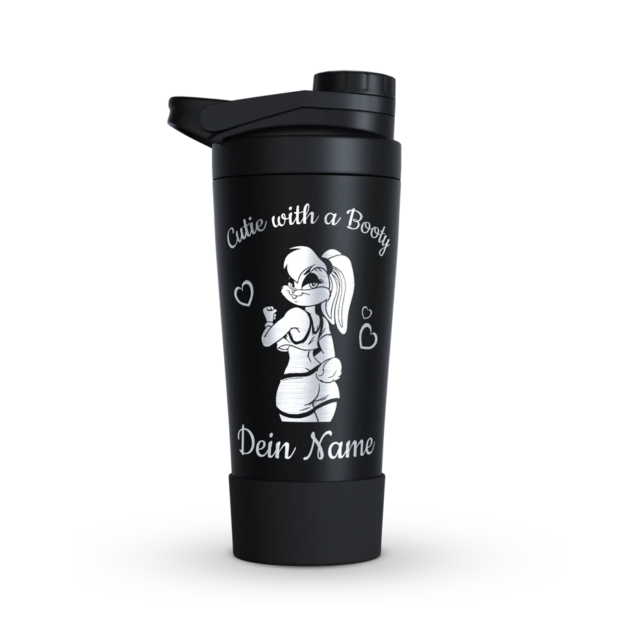 Edelstahl Shaker mit Gravur Cutie Booty Cartoon-Häsin Herzen Gestalten