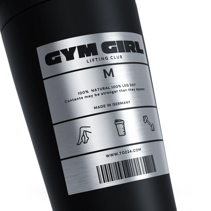Edelstahl Shaker mit Gravur Gym Girl Label Nah
