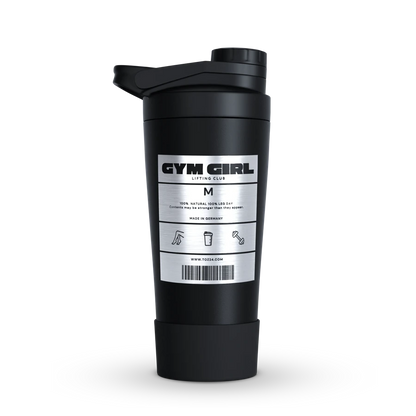 Edelstahl Shaker mit Gravur Gym Girl Label 
