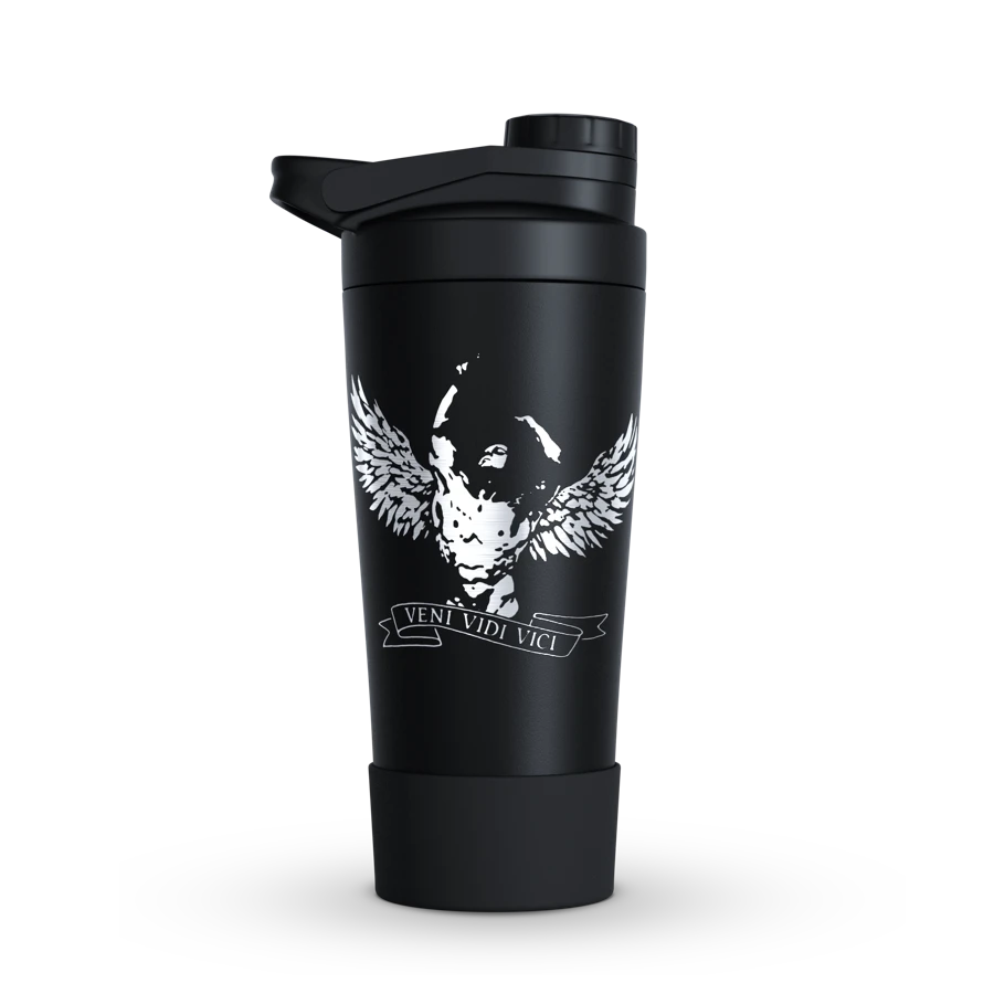 Edelstahl Shaker mit Gravur Zyzz Winged Figure Veni Vidi Vici Gestalten
